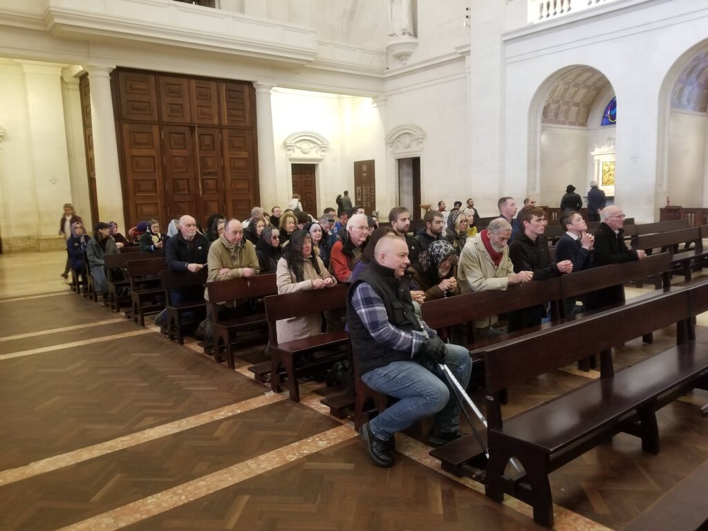 The first of many visits to the Basilica to pray the Rosary.