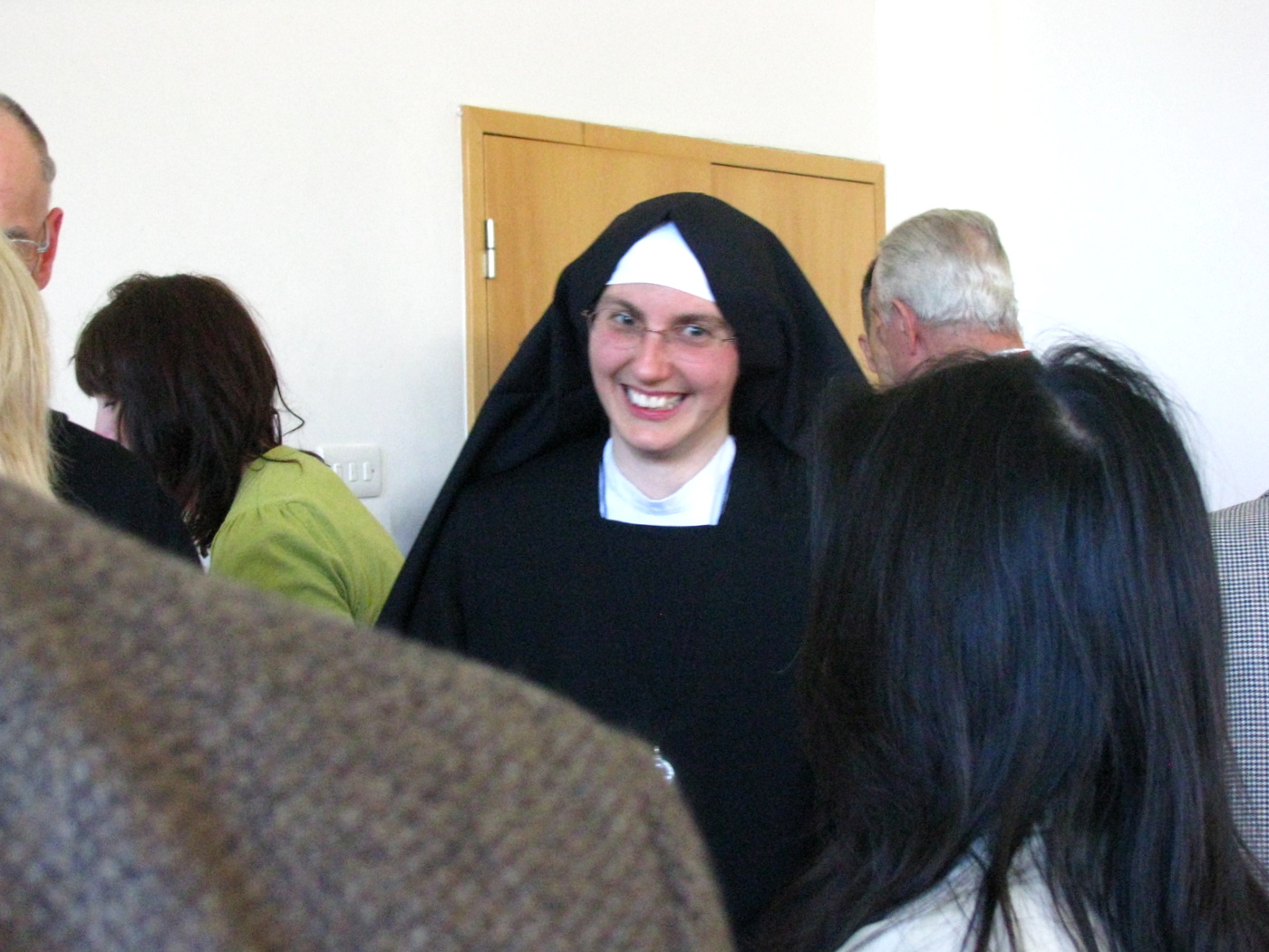 Sister talking to some of the many faithful at Earlsfield